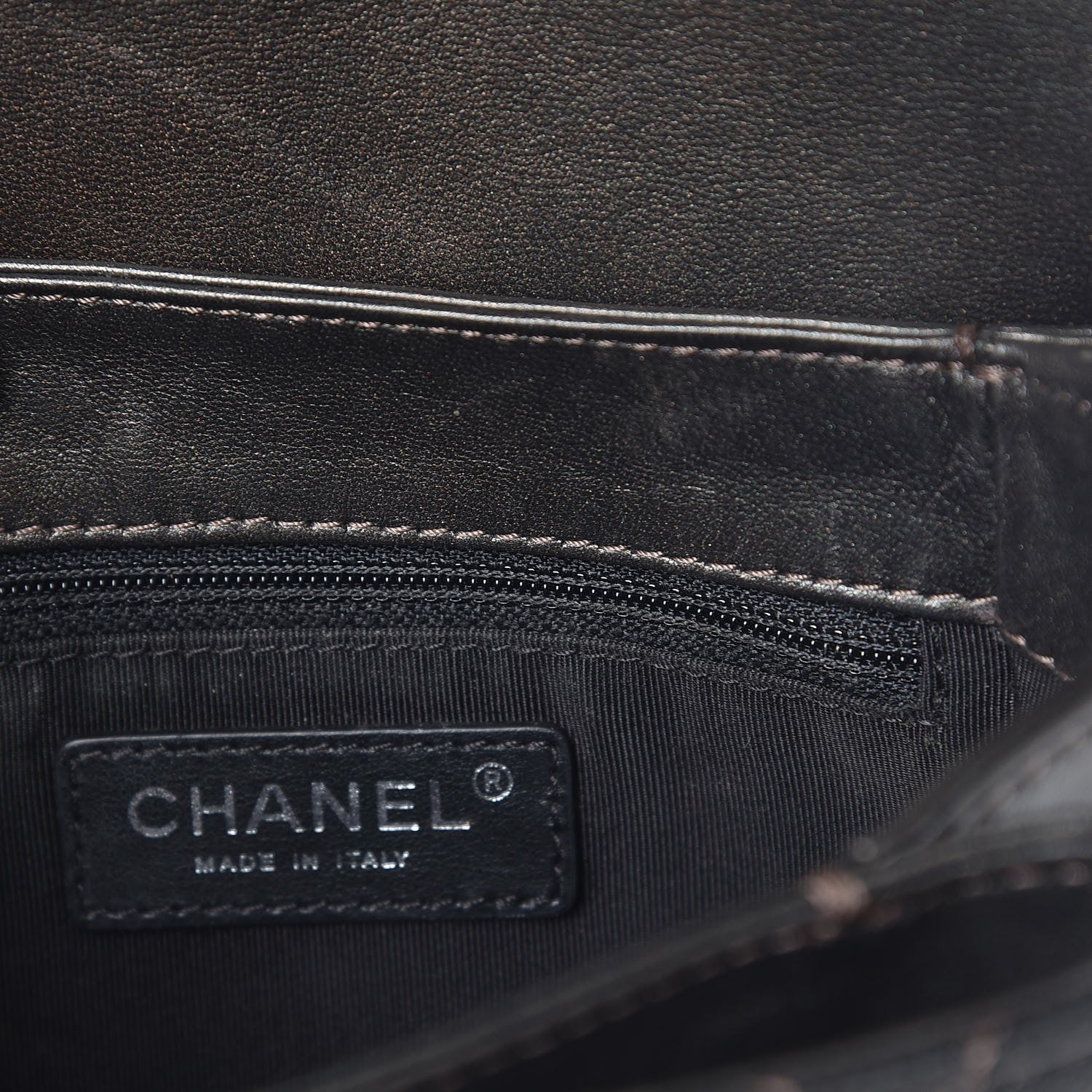 Chanel Metallic Goatskin Quilted Small Rock In Rome Flap Charcoal 7 of 8