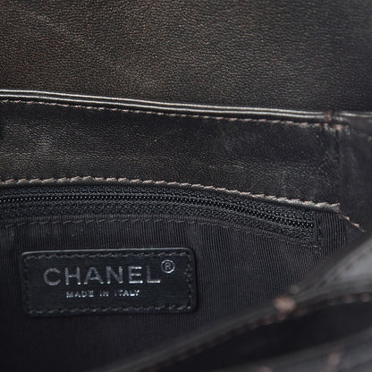 Chanel Metallic Goatskin Quilted Small Rock In Rome Flap Charcoal 7 of 8