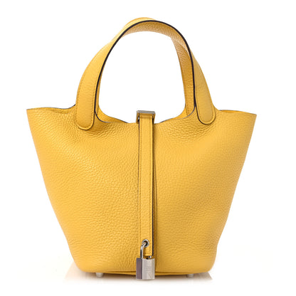 Hermes Taurillon Clemence Picotin Lock 18 PM Sun 1 of 12