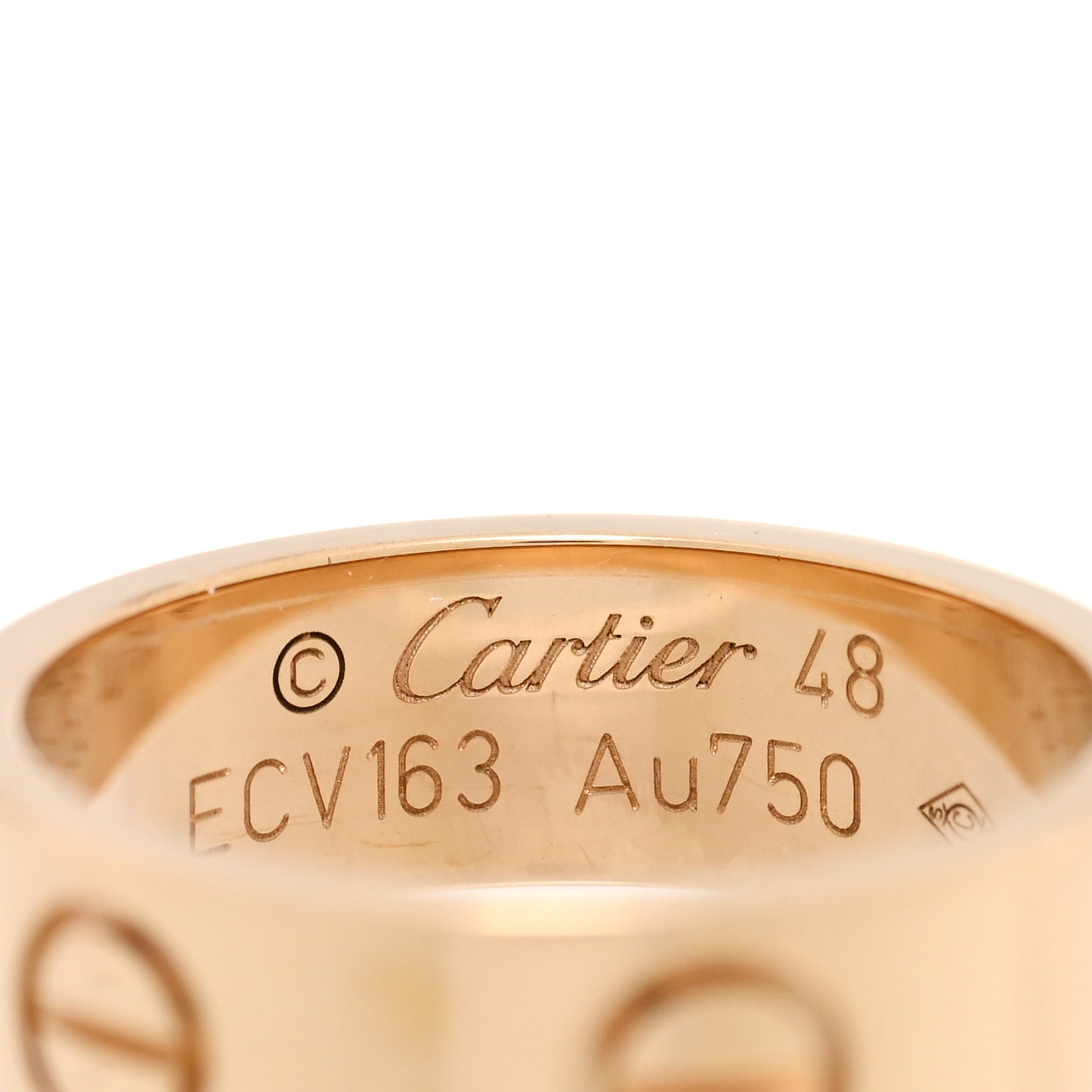 18K Yellow Gold 5.5mm LOVE Ring 48 4.5