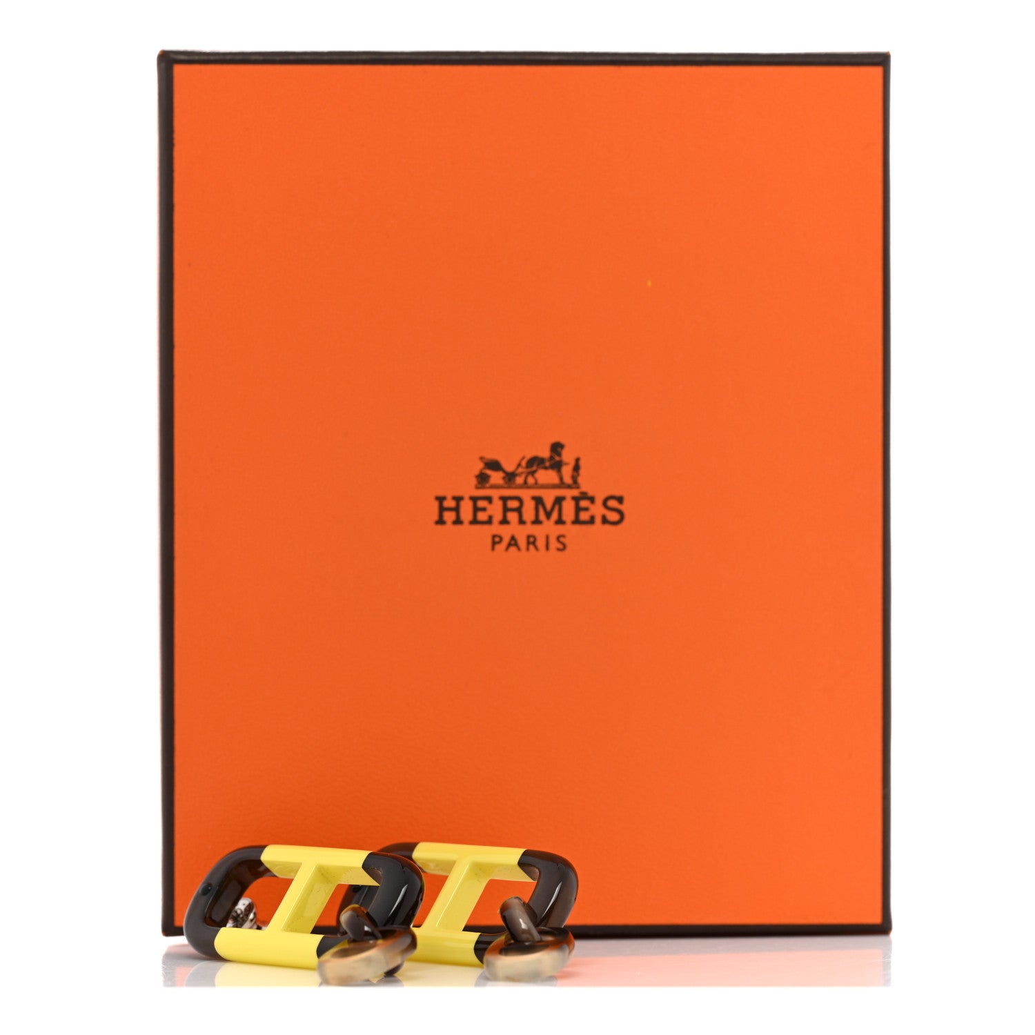 Hermes Buffalo Horn Palladium Earrings Multicolor 6 of 6