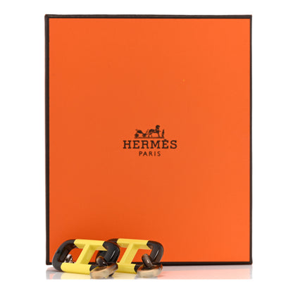 Hermes Buffalo Horn Palladium Earrings Multicolor 6 of 6