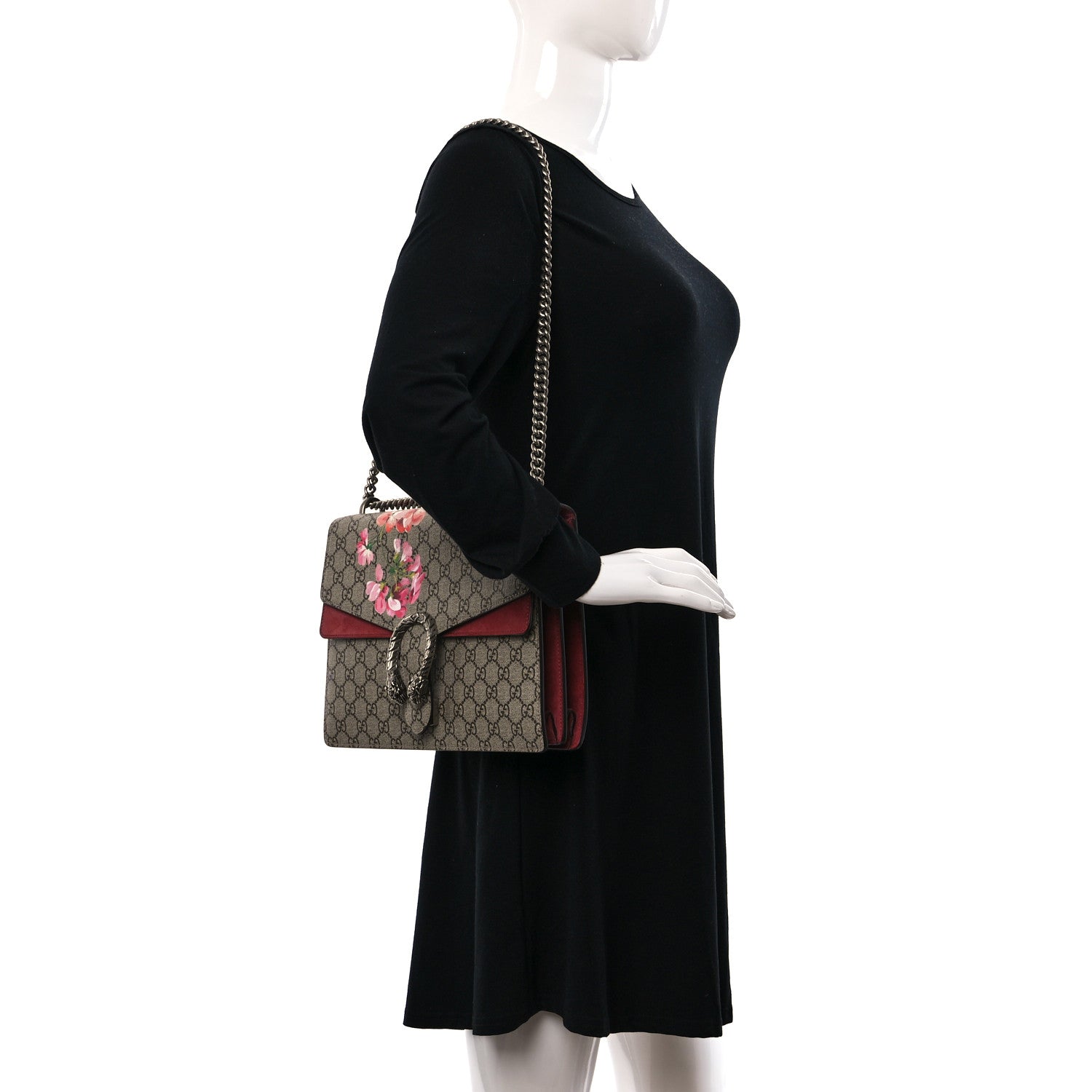Gucci GG Supreme Monogram Blooms Medium Dionysus Shoulder Bag Beige Multicolor Dry Rose 2 of 10