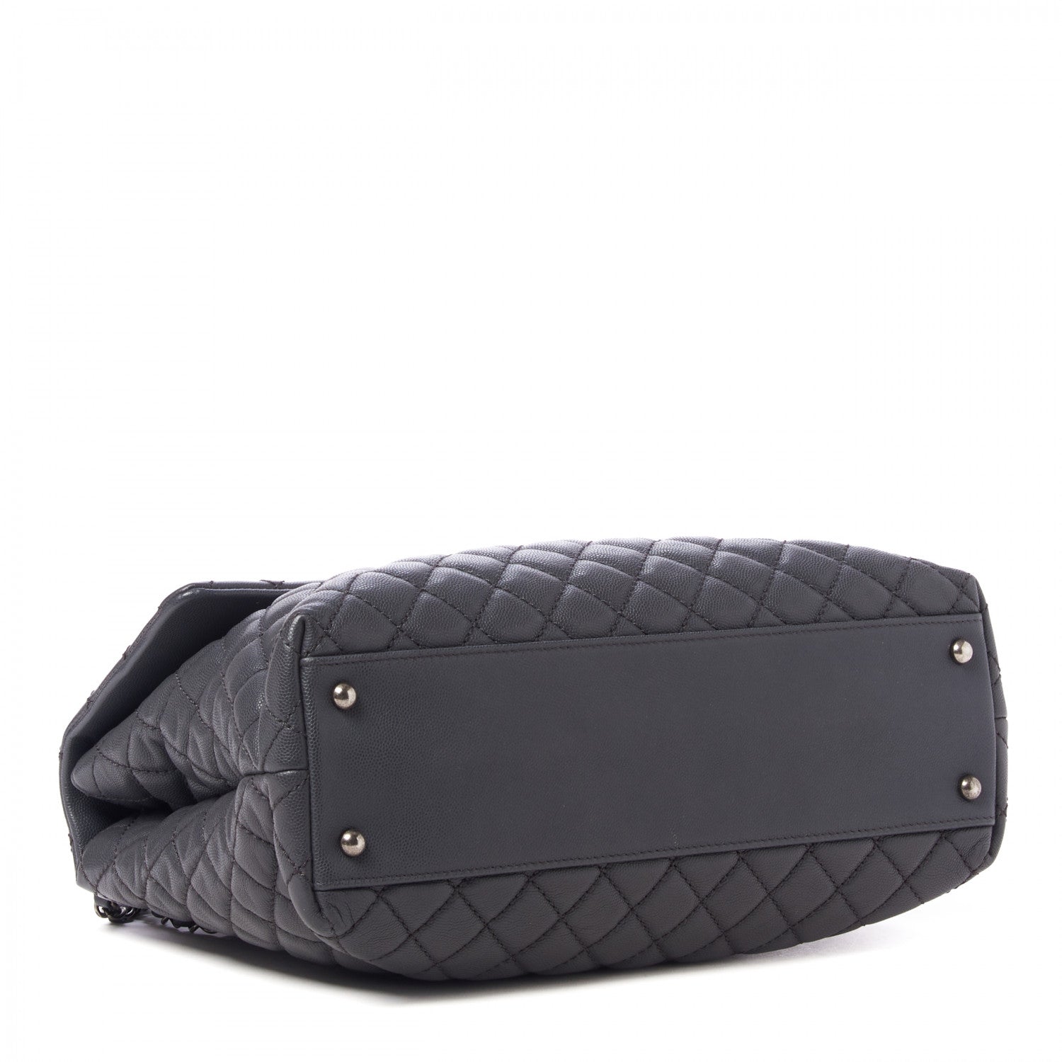 Chanel Caviar Quilted Large Coco Handle Flap Grey 3 of 9