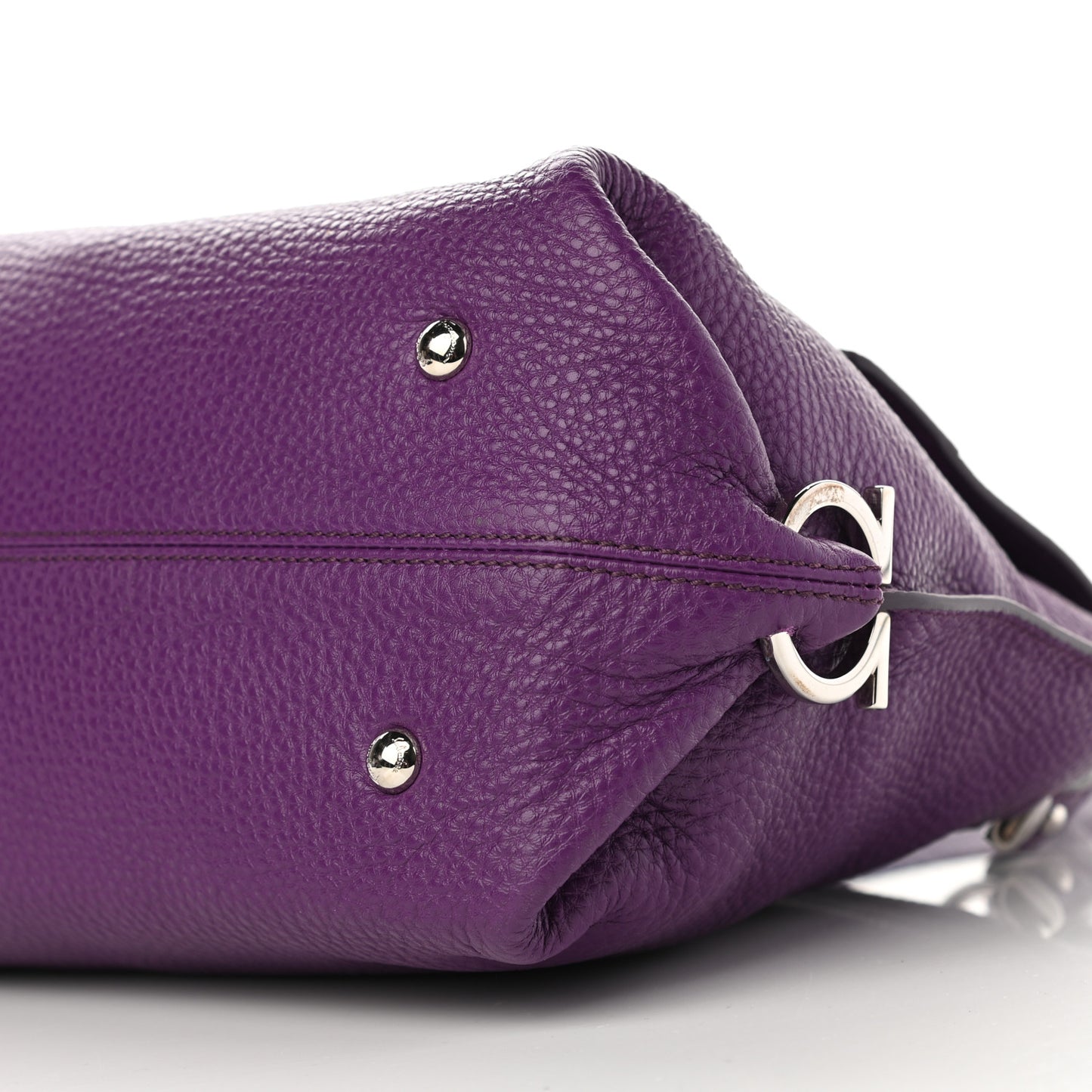 Grained Calfskin Sofia Satchel Purple