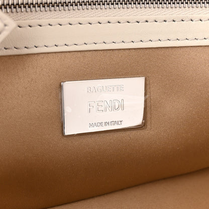 Fendi Seta Logo Rosa Scarf Baguette Beige Amido White 6 of 9