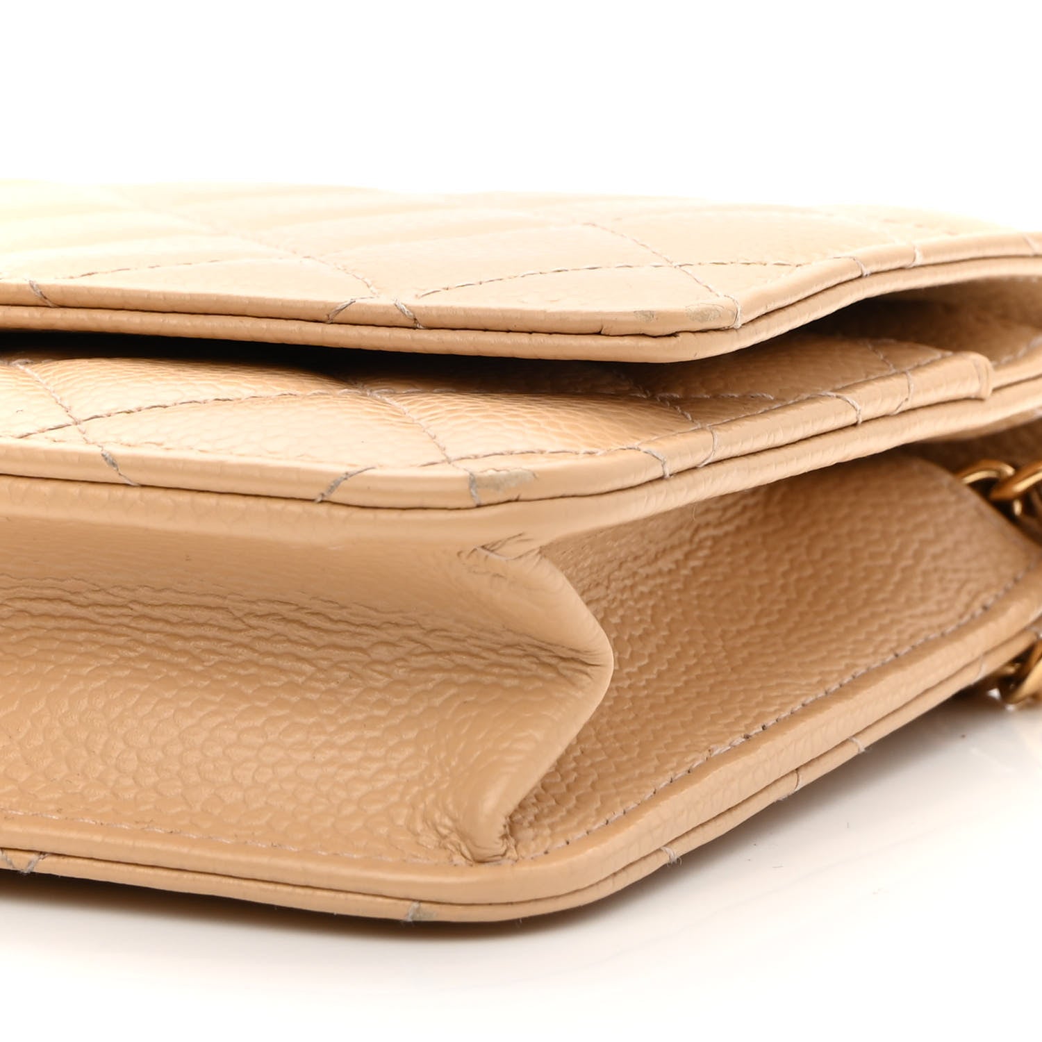 Chanel Caviar Quilted Wallet On Chain WOC Beige 10 of 10