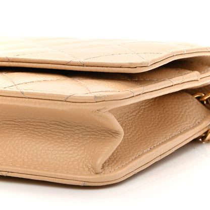 Chanel Caviar Quilted Wallet On Chain WOC Beige 10 of 10