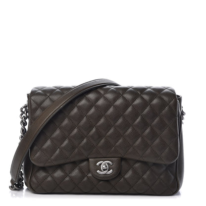 Chanel Caviar Quilted Medium Rock In Rome Single Flap Khaki 1 of 12