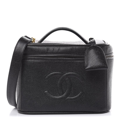 Chanel Caviar CC Vanity Train Case Black 1 of 17