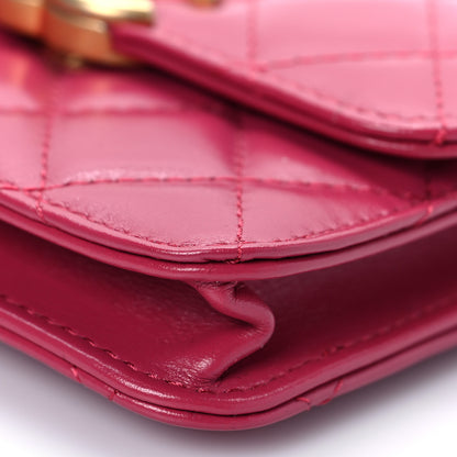 Chanel Lambskin Quilted Pearl Crush Clutch With Chain Fuchsia 8 of 8