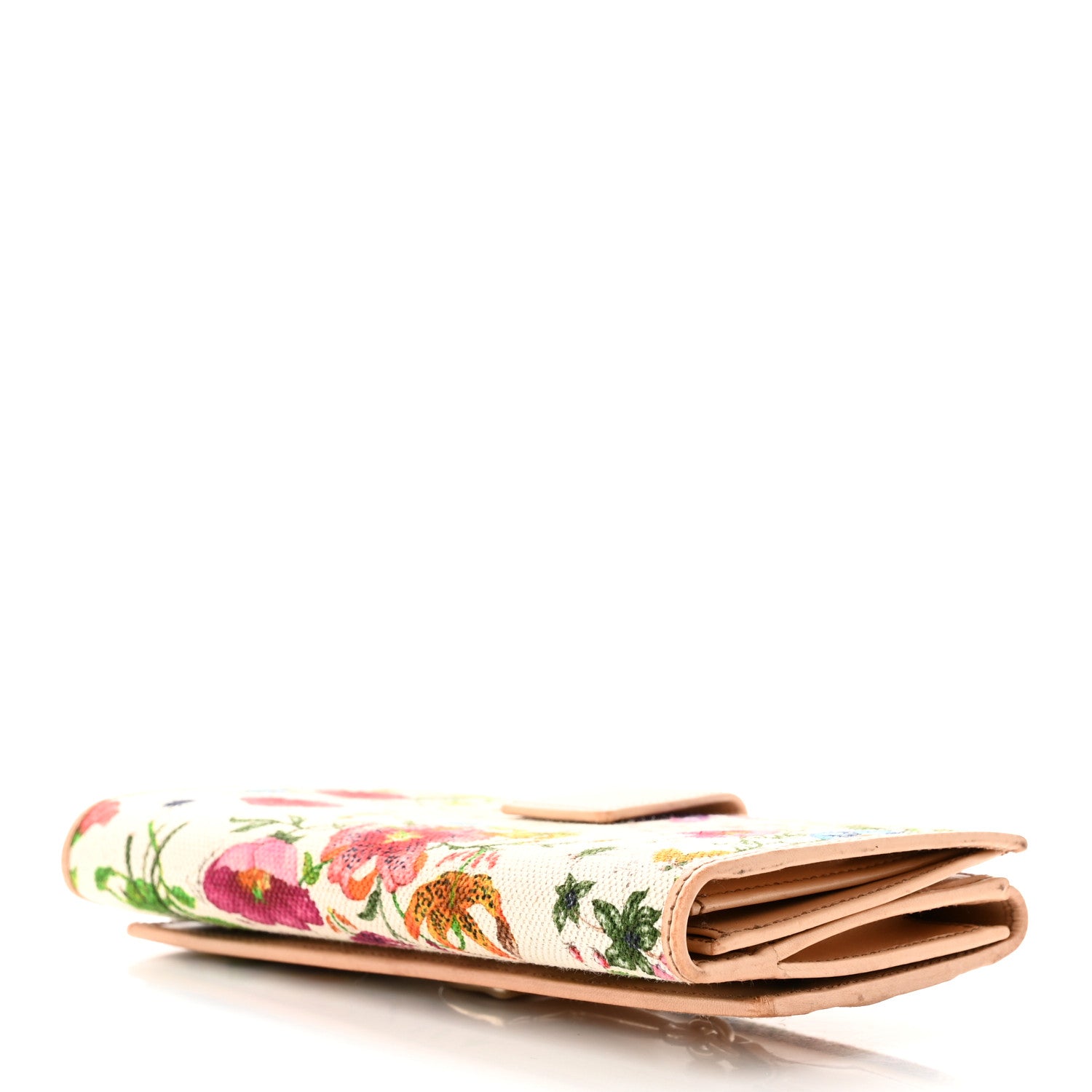 Gucci Canvas Floral Flora Hasler Continental Wallet White 4 of 10