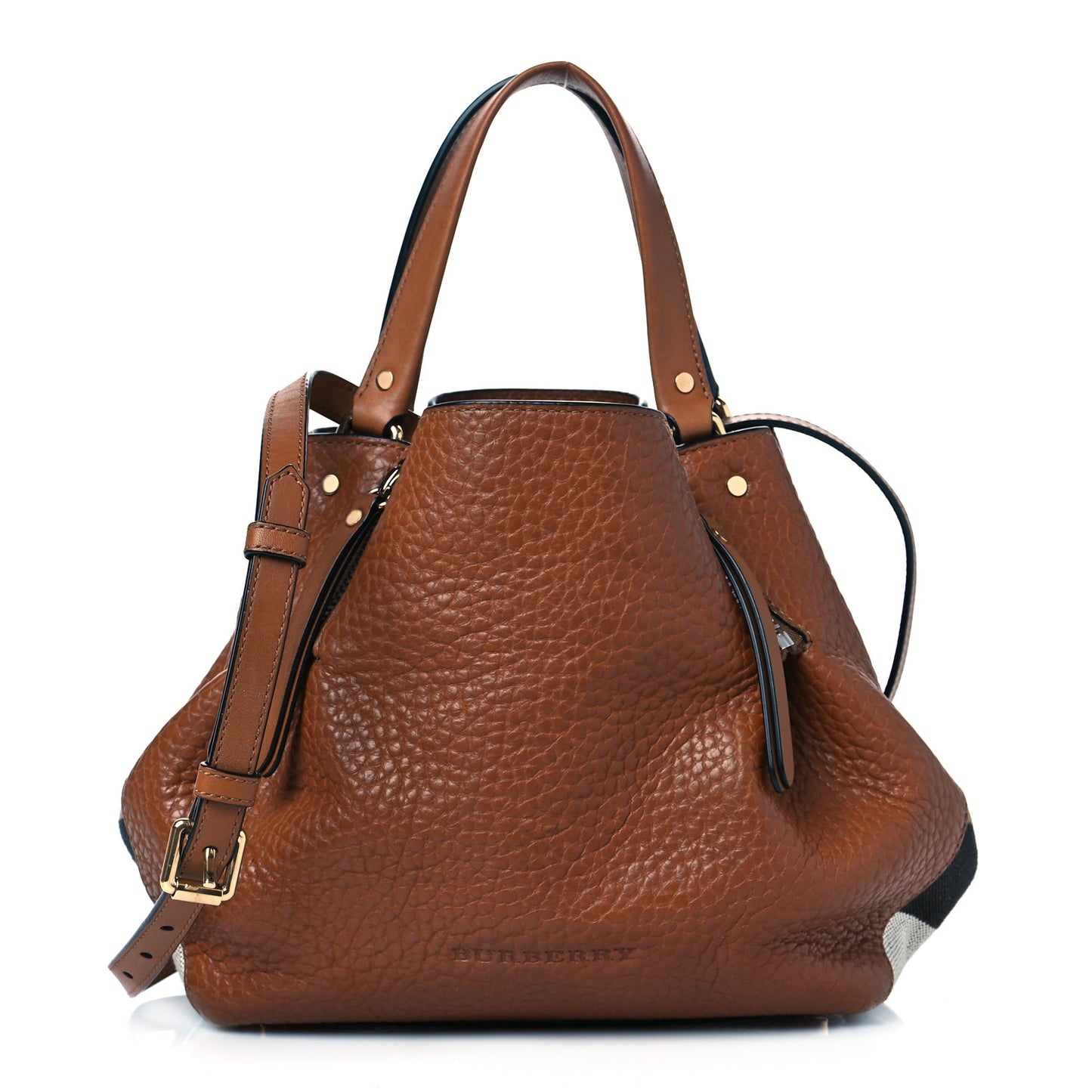 Grainy Calfskin House Check Small Maidstone Saddle Brown