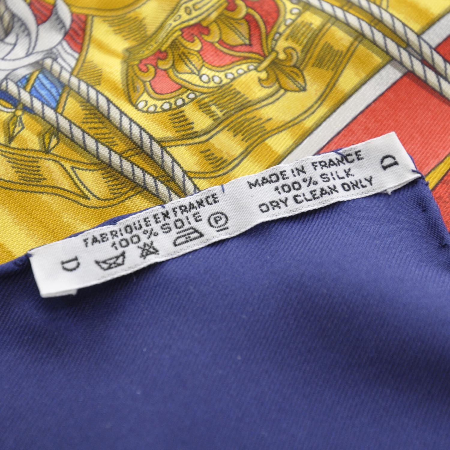 Hermes Silk Les Tambours Scarf 90 Bleu 7 of 7