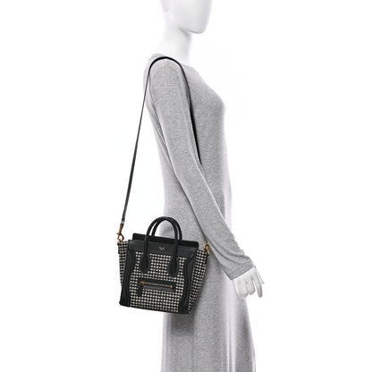 Celine Canvas Calfskin Nano Luggage White Black 2 of 11