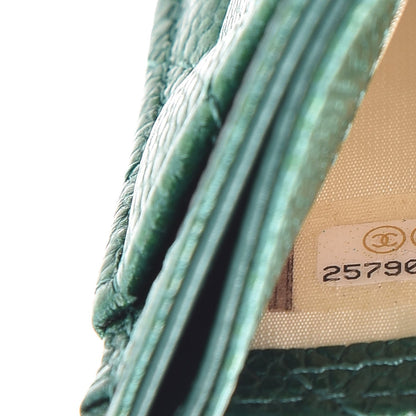 Chanel Metallic Caviar Quilted Card Holder Green 8 of 9