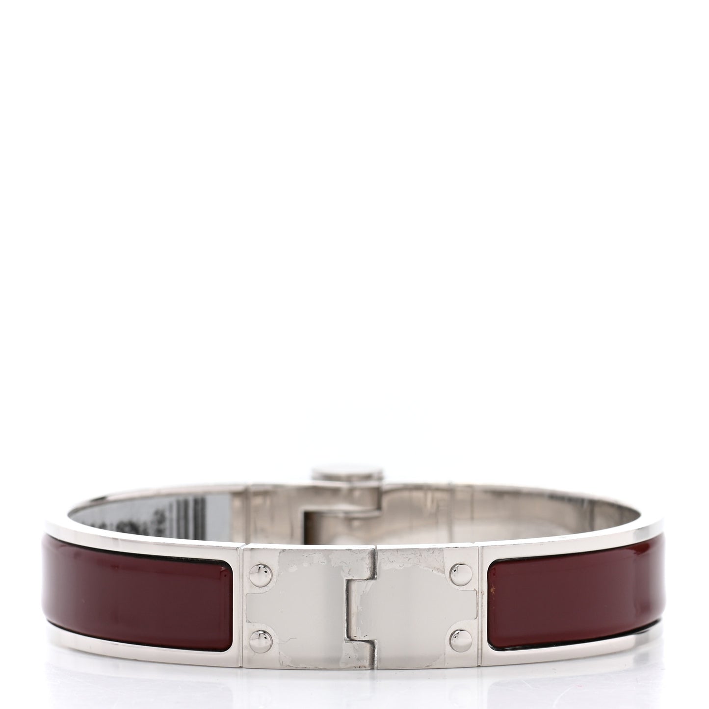 Enamel Charniere Uni Narrow Hinged Bracelet S Bourgogne