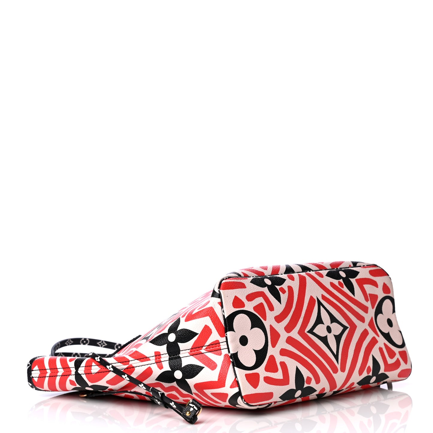 Monogram Giant Crafty Neverfull MM Creme Rouge Black