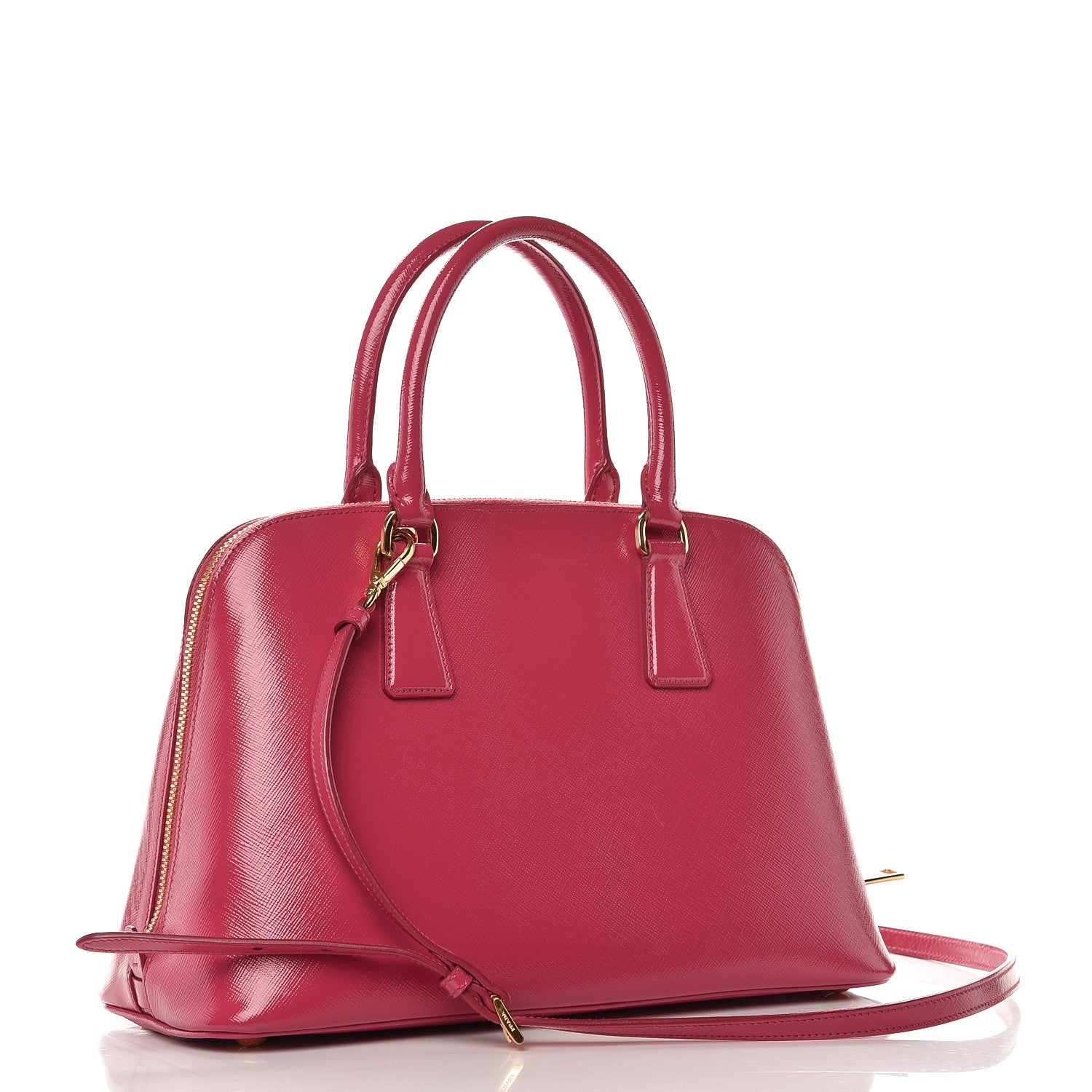Prada Saffiano Vernice Medium Promenade Tote Peonia 4 of 10