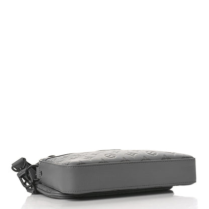 Louis Vuitton Calfskin Monogram Shadow Trio Messenger Anthracite Gray 5 of 11