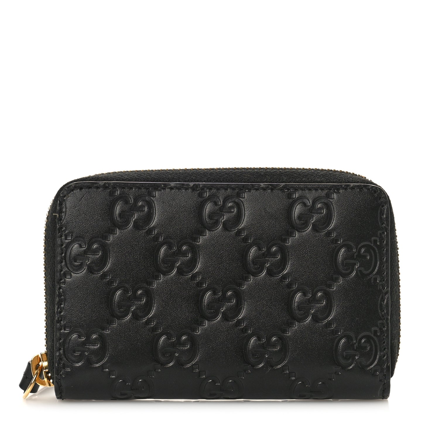 Guccissima Zip Around Card Case Black