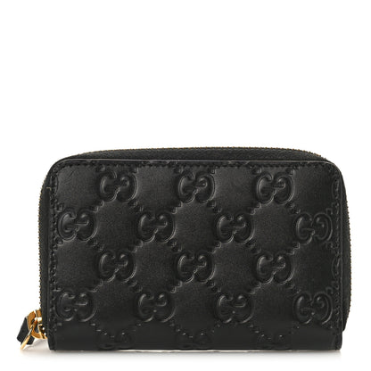 Gucci Guccissima Zip Around Card Case Black 1 of 9