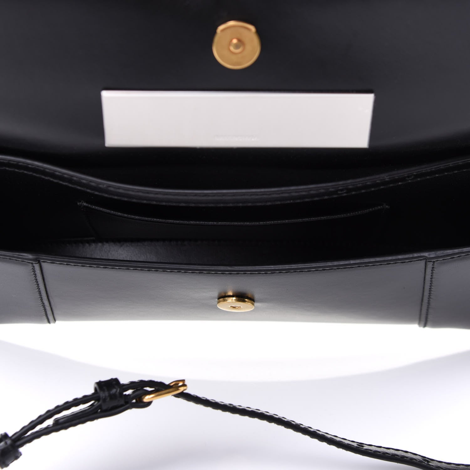 Balenciaga Shiny Box Calfskin Hourglass Stretch Sling Shoulder Bag Black 5 of 10