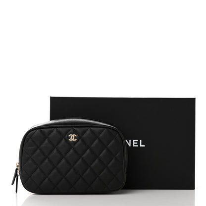 Chanel Caviar Quilted Curvy Pouch Cosmetic Case Black 10 of 10