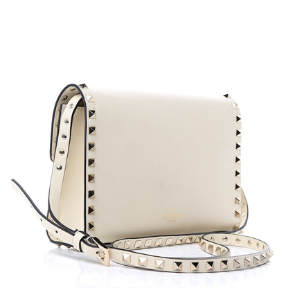 Valentino Garavani Vitello Medium Rockstud Flip Lock Crossbody Bag White 3 of 9