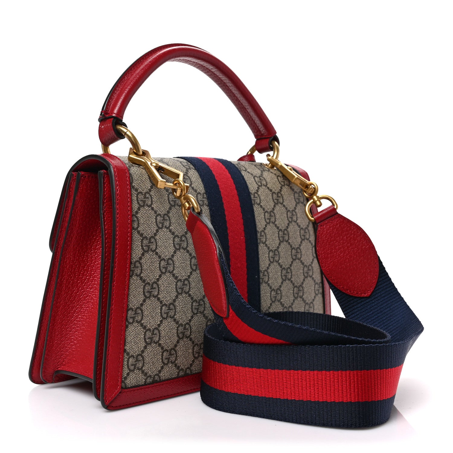 Gucci GG Supreme Monogram Small Queen Margaret Top Handle Bag Red 3 of 7