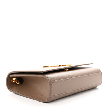 Saint Laurent Grain De Poudre Small Monogram Kate Satchel Dark Beige 4 of 12