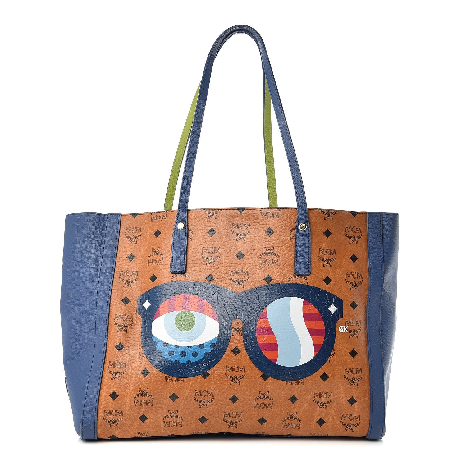 MCM Visetos Saffiano Craig and Karl Eyes On The Horizon Tote Cognac 1 of 23