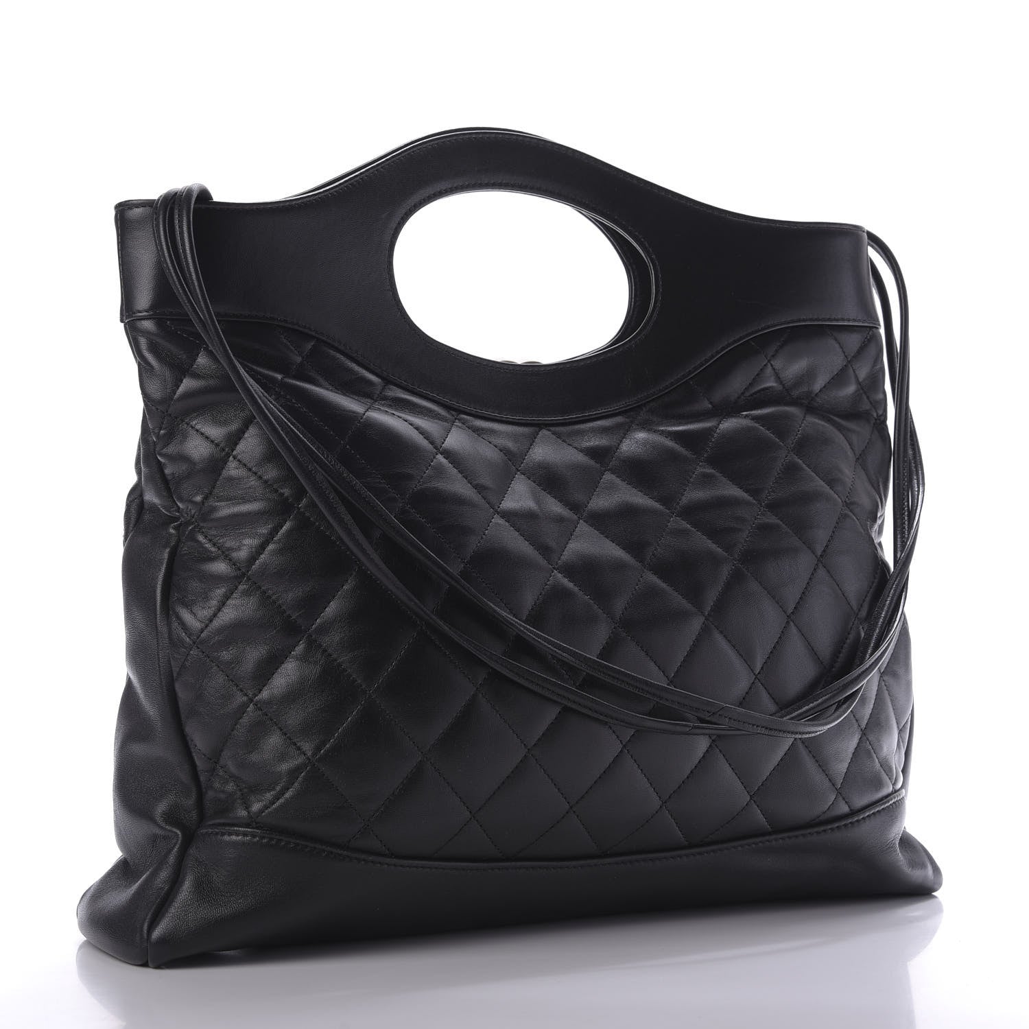 Chanel Lambskin Quilted Large 31 Shopping Bag Black 4 of 10