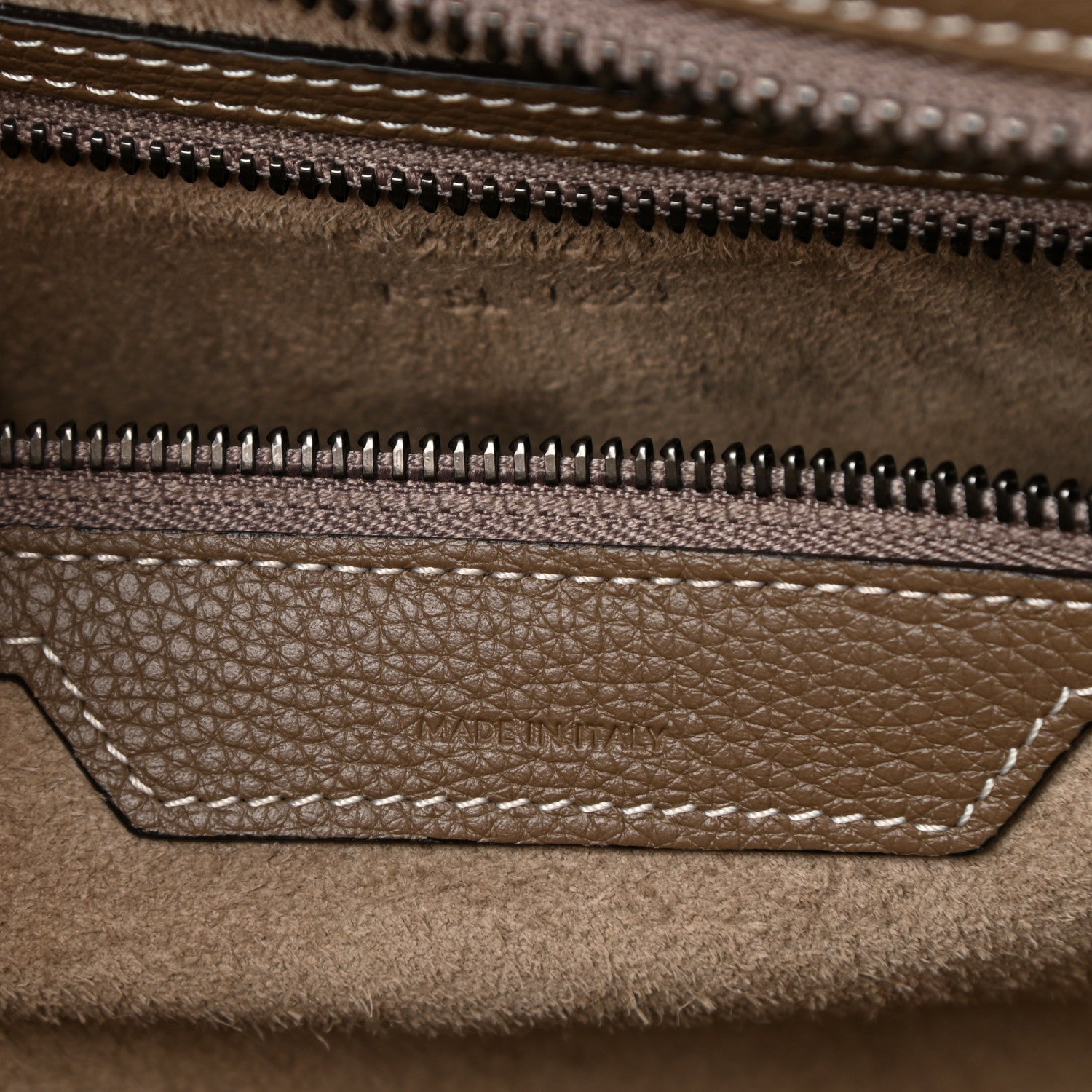 Celine Drummed Calfskin Mini Luggage Souris 7 of 8