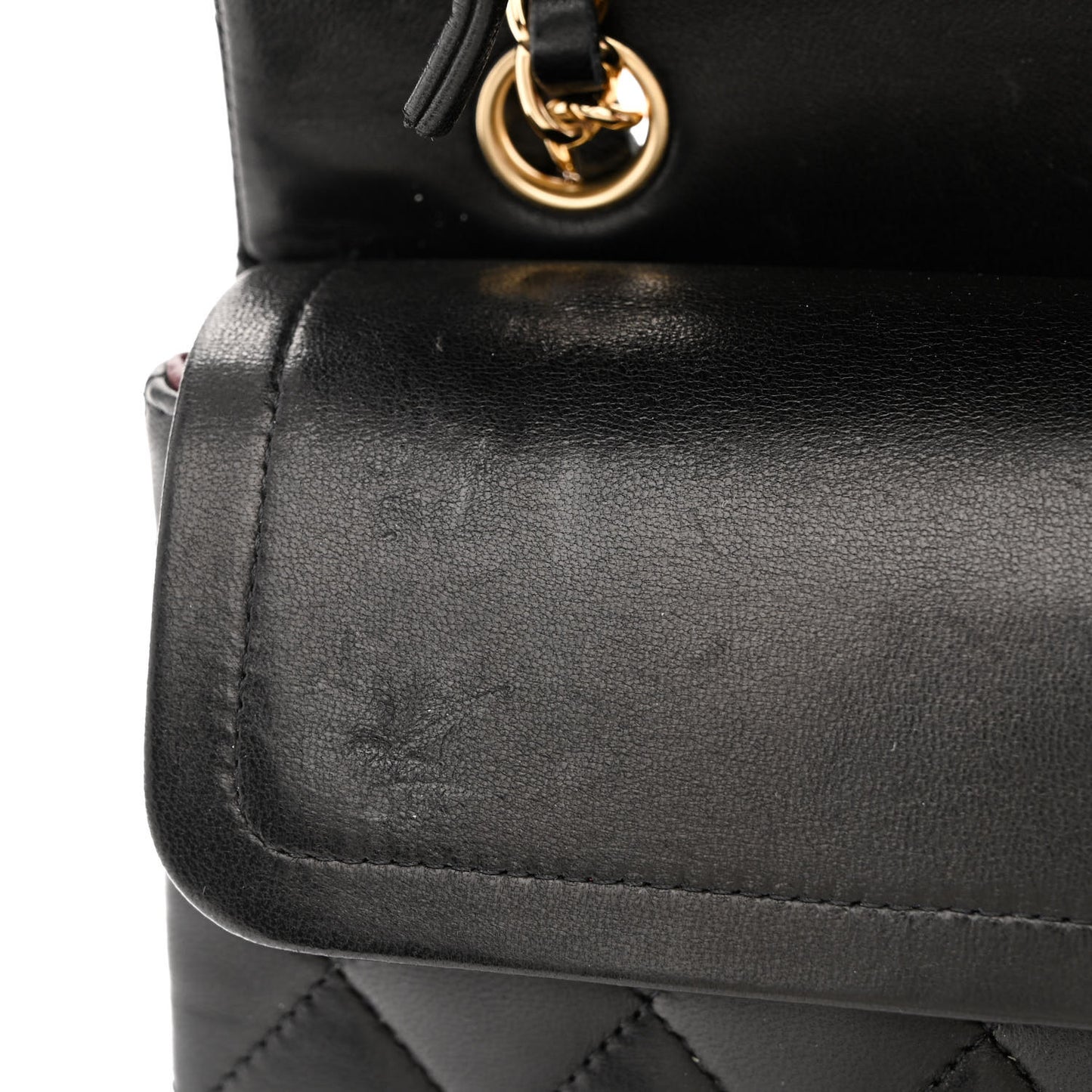 Lambskin Quilted Small Double Flap Black