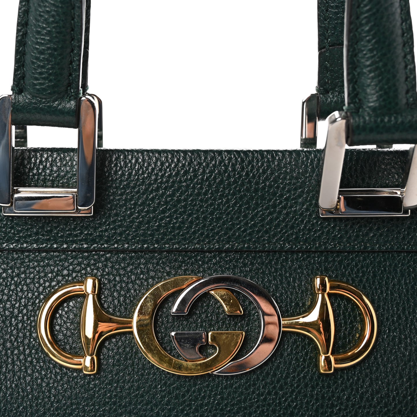 Grainy Calfskin Zumi Top Handle Bag Vintage Green