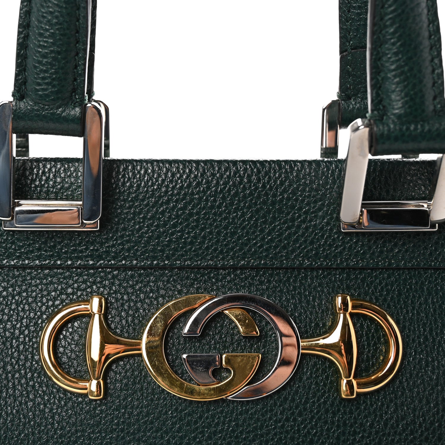 Gucci Grainy Calfskin Zumi Top Handle Bag Vintage Green 8 of 10