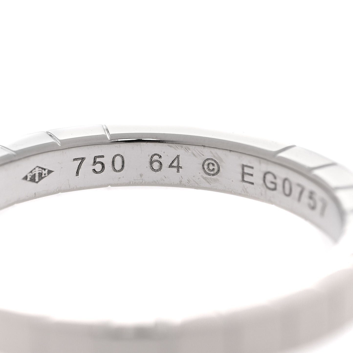 18K White Gold Lanieres Ring 64 10.75