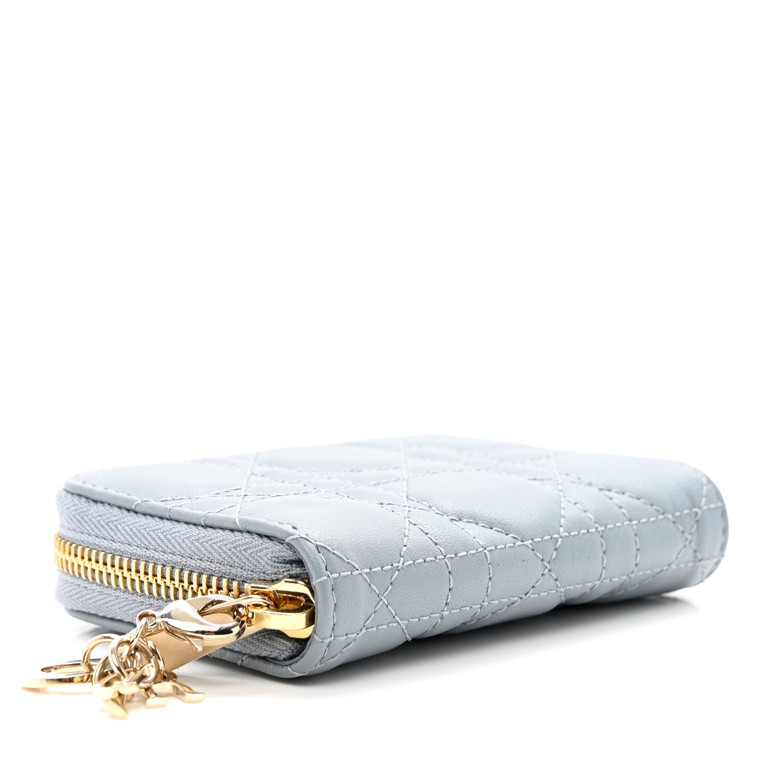 Christian Dior Lambskin Cannage Small Lady Dior Voyageur Coin Purse Cloud Blue 4 of 7