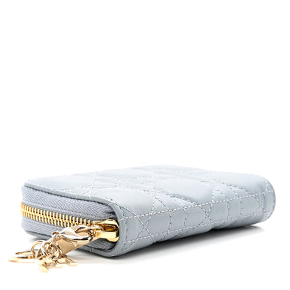 Christian Dior Lambskin Cannage Small Lady Dior Voyageur Coin Purse Cloud Blue 4 of 7