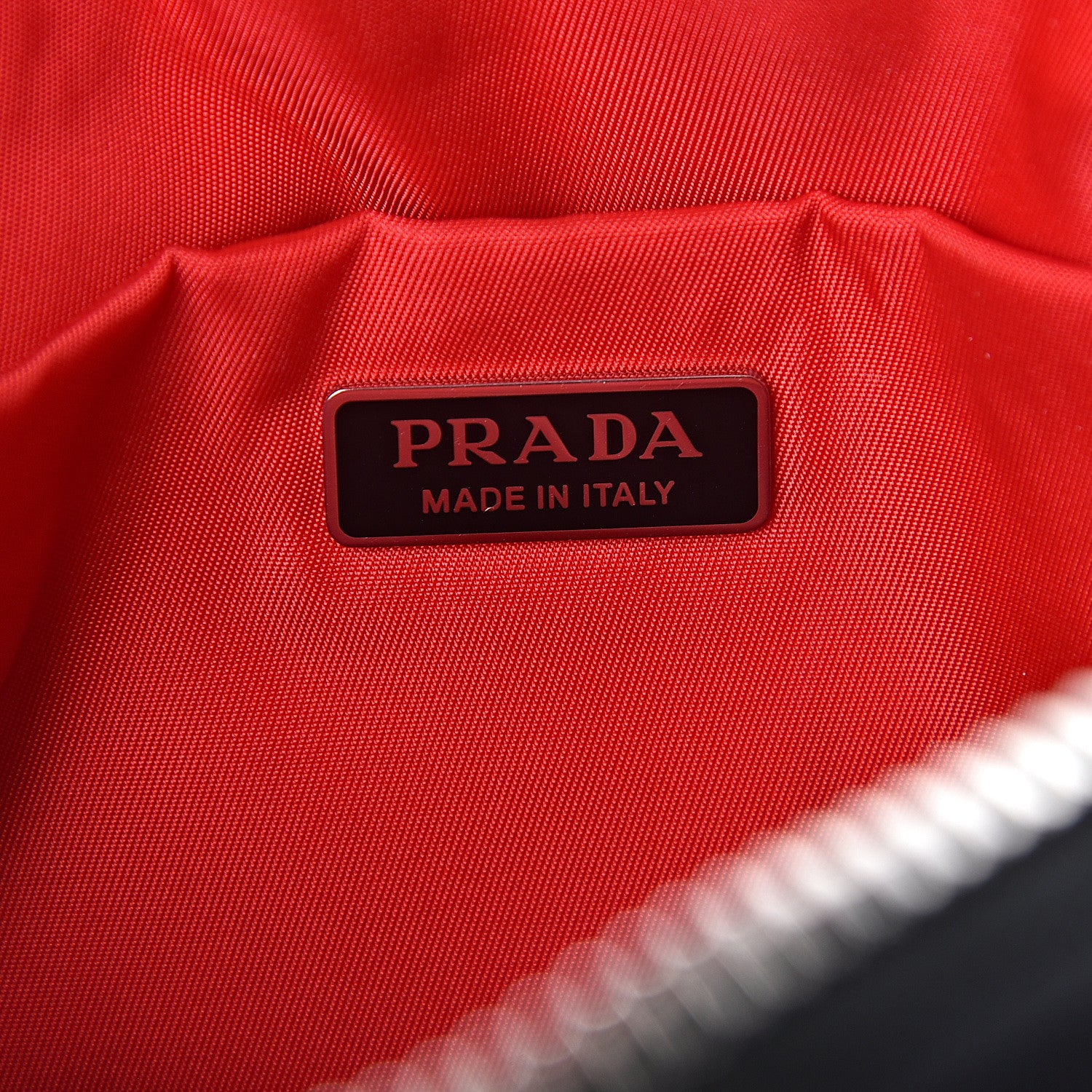 Prada Tessuto Nylon Pocket Wristlet Pouch Black Fuoco 7 of 12