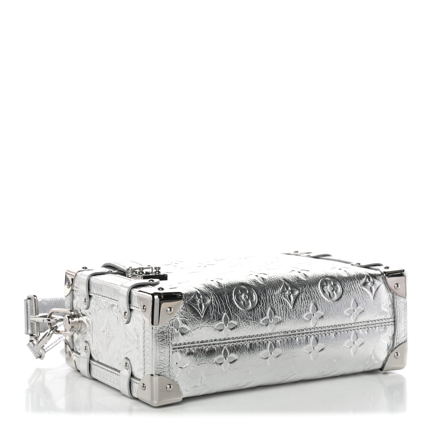 Louis Vuitton Calfskin Monogram Miroir LV Ski Side Trunk MM Silver