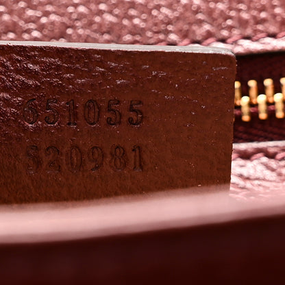 Gucci GG Supreme Monogram Textured Dollar Calfskin Web Small Ophidia Padlock Top Handle Bag Bordeaux 7 of 10