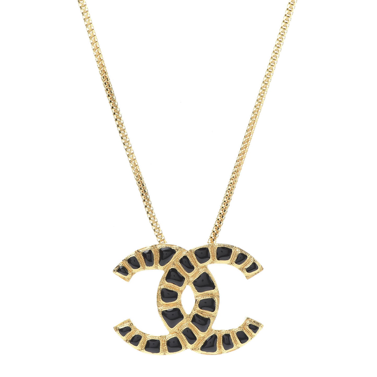 Resin Along The Nile CC Pendant Necklace Gold Black