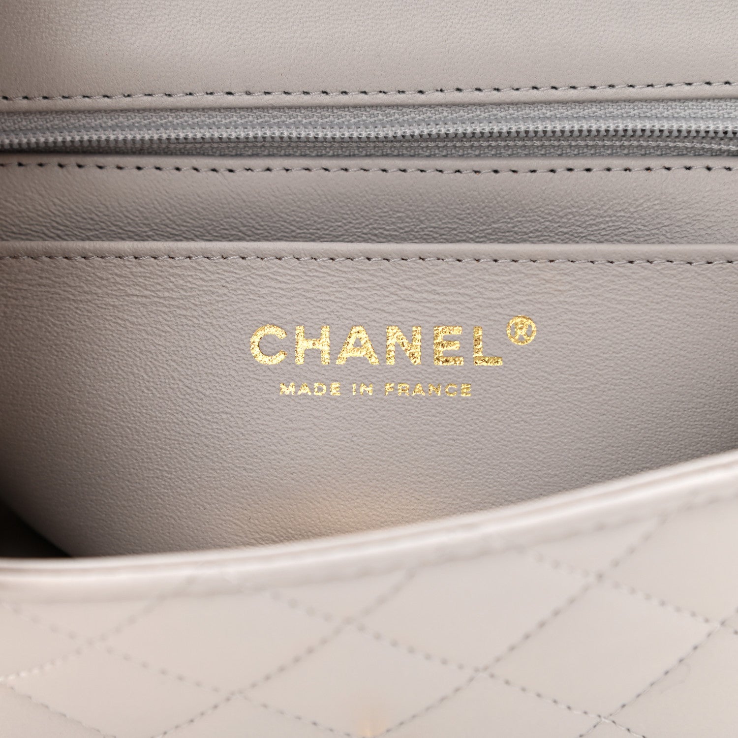 Chanel Lambskin Quilted Mini Top Handle Rectangular Flap Grey 6 of 12