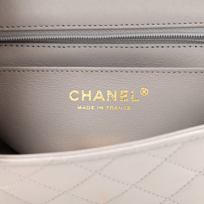 Chanel Lambskin Quilted Mini Top Handle Rectangular Flap Grey 6 of 12