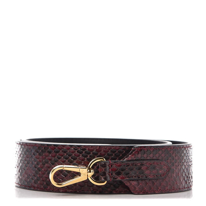 Louis Vuitton Python Calf Bandouliere Shoulder Strap Burgundy Black 1 of 5