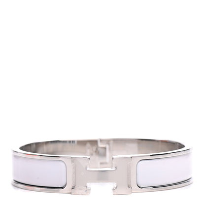 Hermes Enamel Narrow Clic Clac H Bracelet PM White 1 of 6