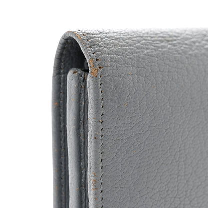 Balenciaga Chevre Gold Metallic Edge Hardware Continental Flap Wallet Bleu Acier 11 of 15