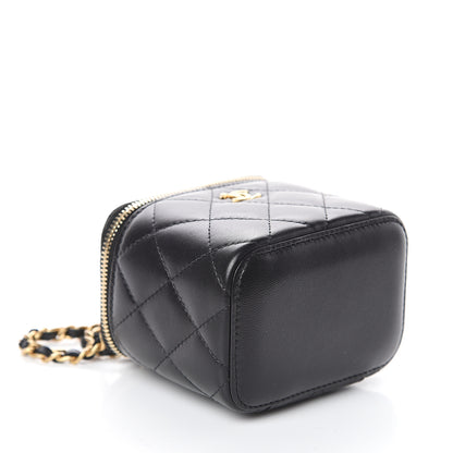 Chanel Lambskin Quilted Pearl Crush Box With Chain Black 3 of 8